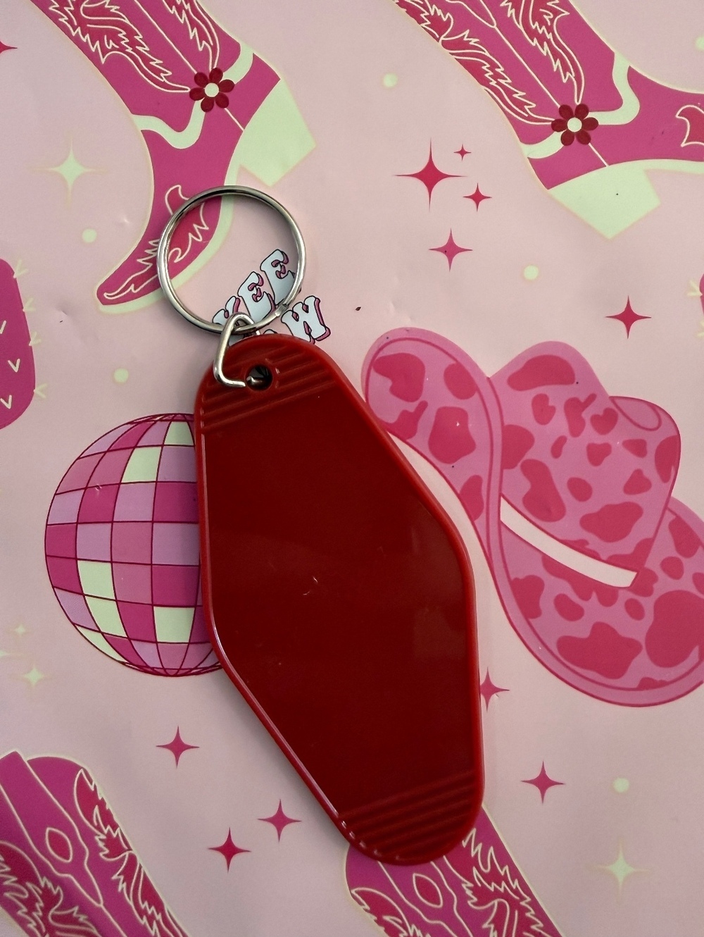 Messy Car Club Red Retro Style Keychain - Picture 2 of 3